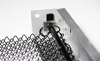 Insert the right angle end of the rod onto rod hook by sliding it over and then down.